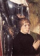 Hans Memling, The donor Adriaan Reins in front of Saint Adrian on the left panel of the Triptych of Adriaan Reins